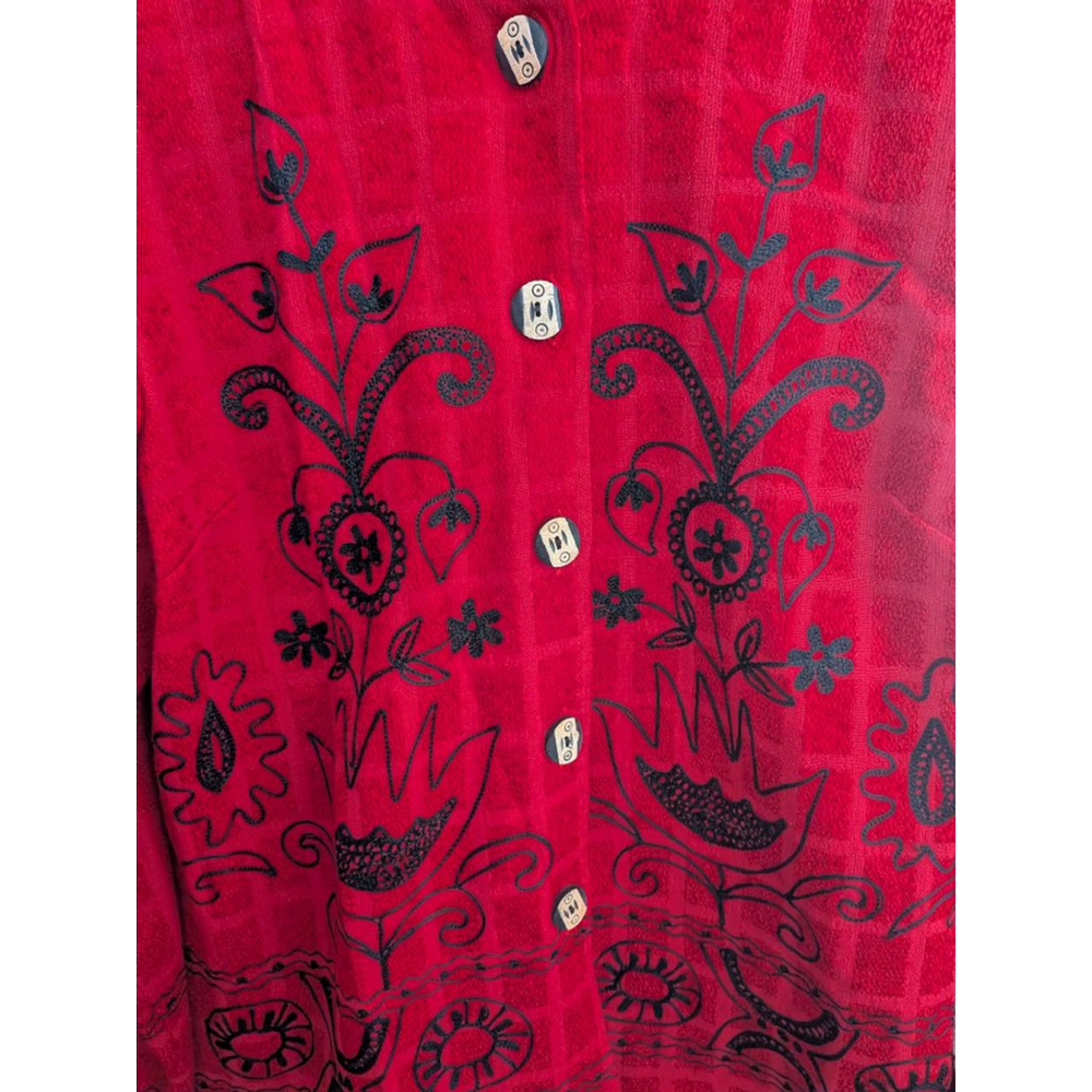 Women's Alex Kin Red & Black Embroidered Blazer PXL - Picture 4 of 6